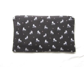 Figure Skates Fabric Zipper Pouch / Pencil Case / Make Up Bag / Clutch