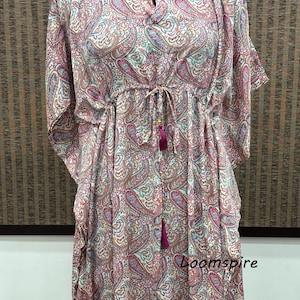 Boho Kaftan Dress for Women – Handmade Cotton Maxi Dress – Beach Cover Up – Loose Fit Loungewear – Resort Wear – Summer Kaftan Robe