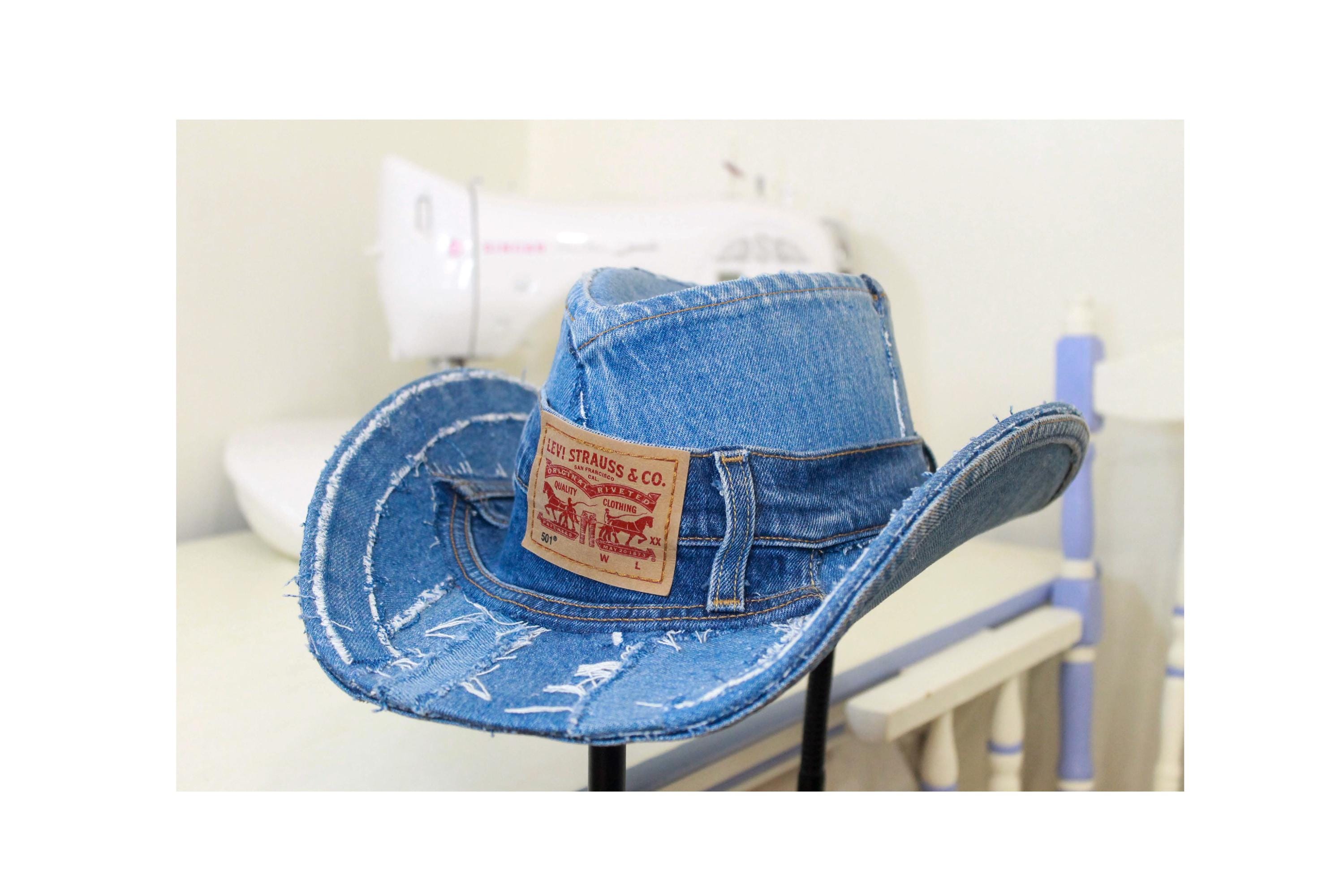Denim Cowboy Hat Reworked From Levi Jeans, Beyonce Cowboy  display picture 1