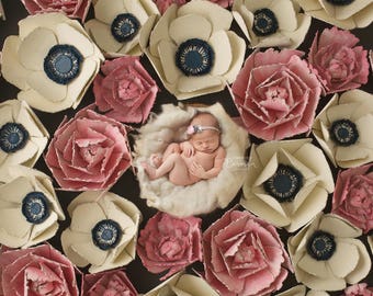 Digital Backdrop- "Flower Explosion-"- Newborn Flower Background