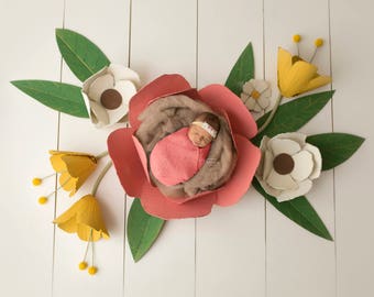 Digital Backdrop-"Flowers on the Sunny Side"- Newborn Prop