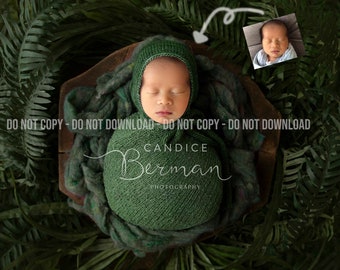 EASY Newborn Digital Backdrop- Newborn Photo Prop- Boy or Girl- Plants- DIGITAL DOWNLOAD