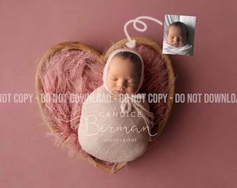 Digital Backdrop for Newborn Girl - EASY- Newborn Photo Prop- Girl- Heart- DIGITAL DOWNLOAD