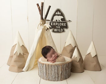 BOY Digital Backdrop -"Explore the Wild"-Newborn Photo Prop- Adventure- Digital Background- Download