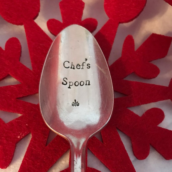 Chef’s Spoon Tasting spoon - Stamped Vintage Teaspoon Stamped spoon. Personalize it! Cook Gift Chef Gift