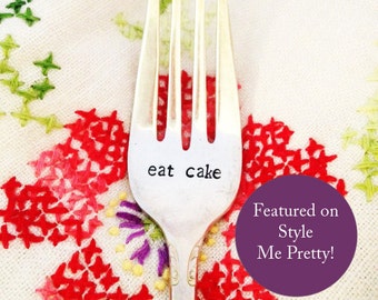 Eat Cake for Breakfast! Silver Plated Stamped Fork. Featured on Style Me Pretty!