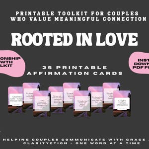 Couples Therapy Affirmation Cards | 35 Printable Relationship Cards for Connection & Growth | Marriage Counseling Gift | Instant Download
