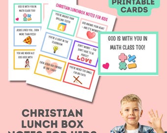 Christian Lunch Box Notes for Kids, Printable Bible Verse Cards