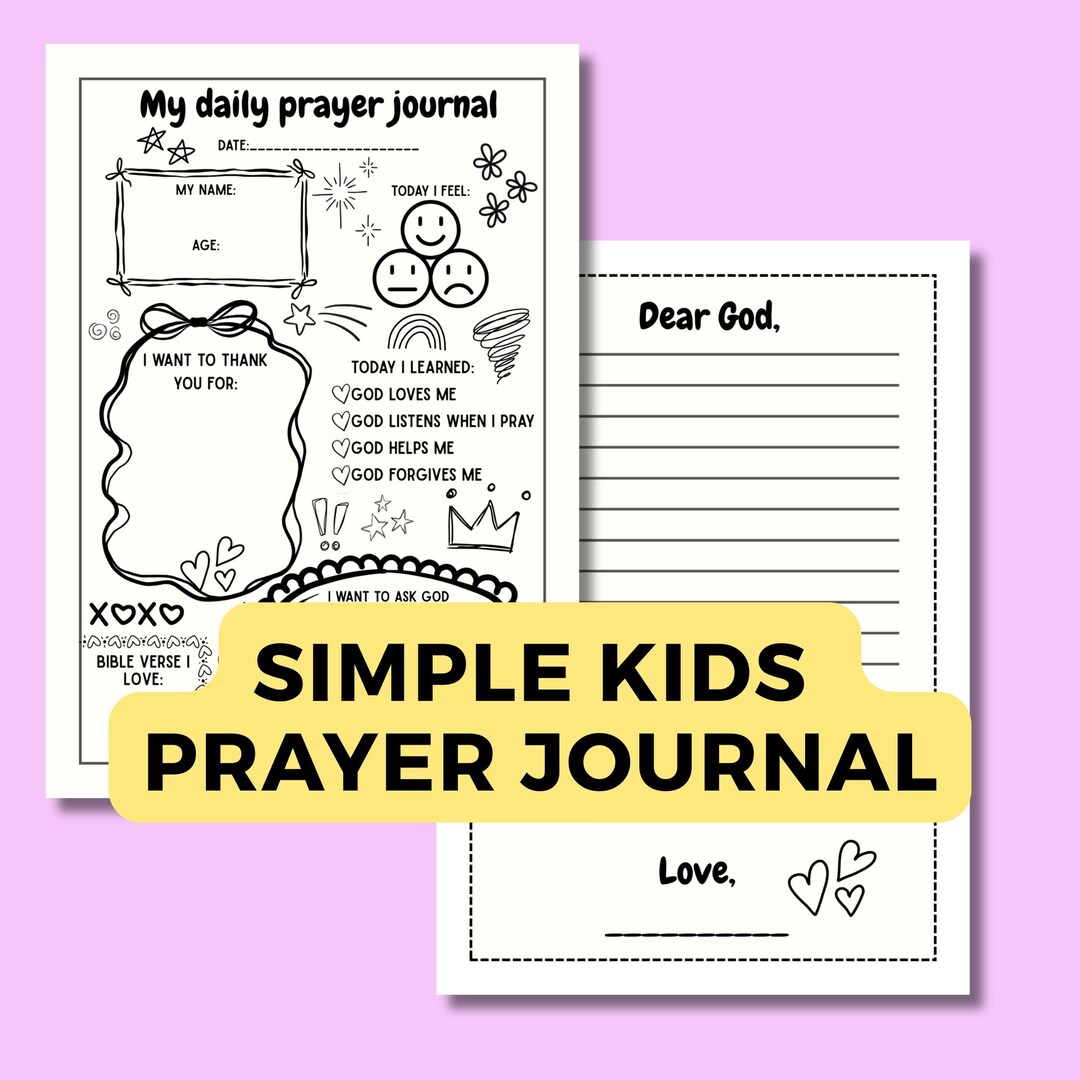 Kids Prayer Journal Printable, Christian Devotional for Kids, Daily ...