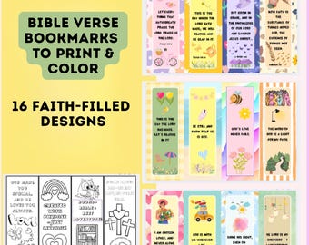 Marcadores de livros com versículos bíblicos cristãos, conjunto de marcadores para colorir com versículos e afirmações bíblicas para imprimir.