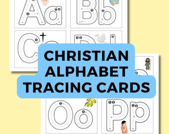 Christian ABC Tracing Cards A–Z | Bible Alphabet Handwriting Printable (PDF)