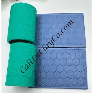 Honeycomb/Hexagonal (Large Pattern) Polymer Clay Texture Roller Embossed & Debossed
