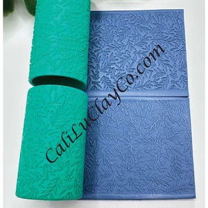 Leafy Twigs Polymer Clay Texture Roller Embossed and Debossed