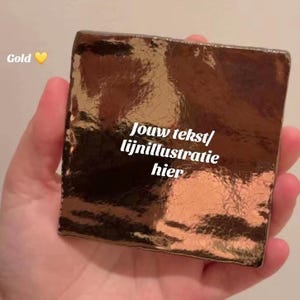 Gepersonaliseerde tegel 10x10cm met tekst of lijnillustratie