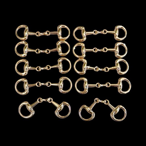 Jeździectwo, wędzidło dla koni, zawieszki, tworzenie biżuterii, rękodzieło (72 mm x 21 mm) 10 (dziesięć) złotych wędzideł