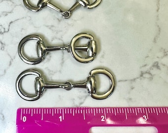 Equestrian Snaffle Bits -High Quality Silver Plated Jewelry Charms (2.48 x .87)