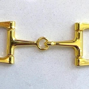 Snaffle Bit, D-Ring Bit, Equestrian, Equine, Bright Gold (78mm x 24.50mm) Make Jewelry, Necklaces, Bracelets, Horse Lover, Crafts