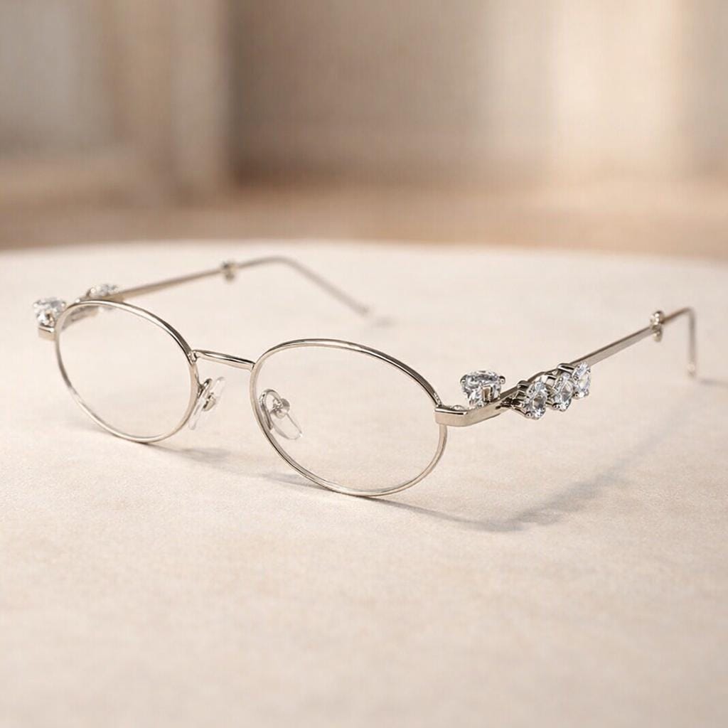 シルバーオーバルレンズメガネ Oval silver glasses - Etsy 日本