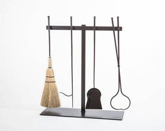 Pegged Fireplace Tools and Stand