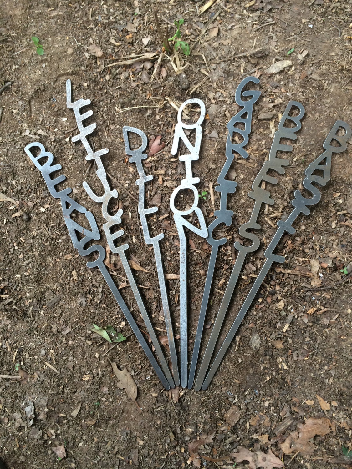Steel Garden Markers Etsy
