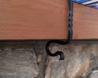 Custom Fit Hand Forged No Nail Mantle Stocking Hooks / Hangers