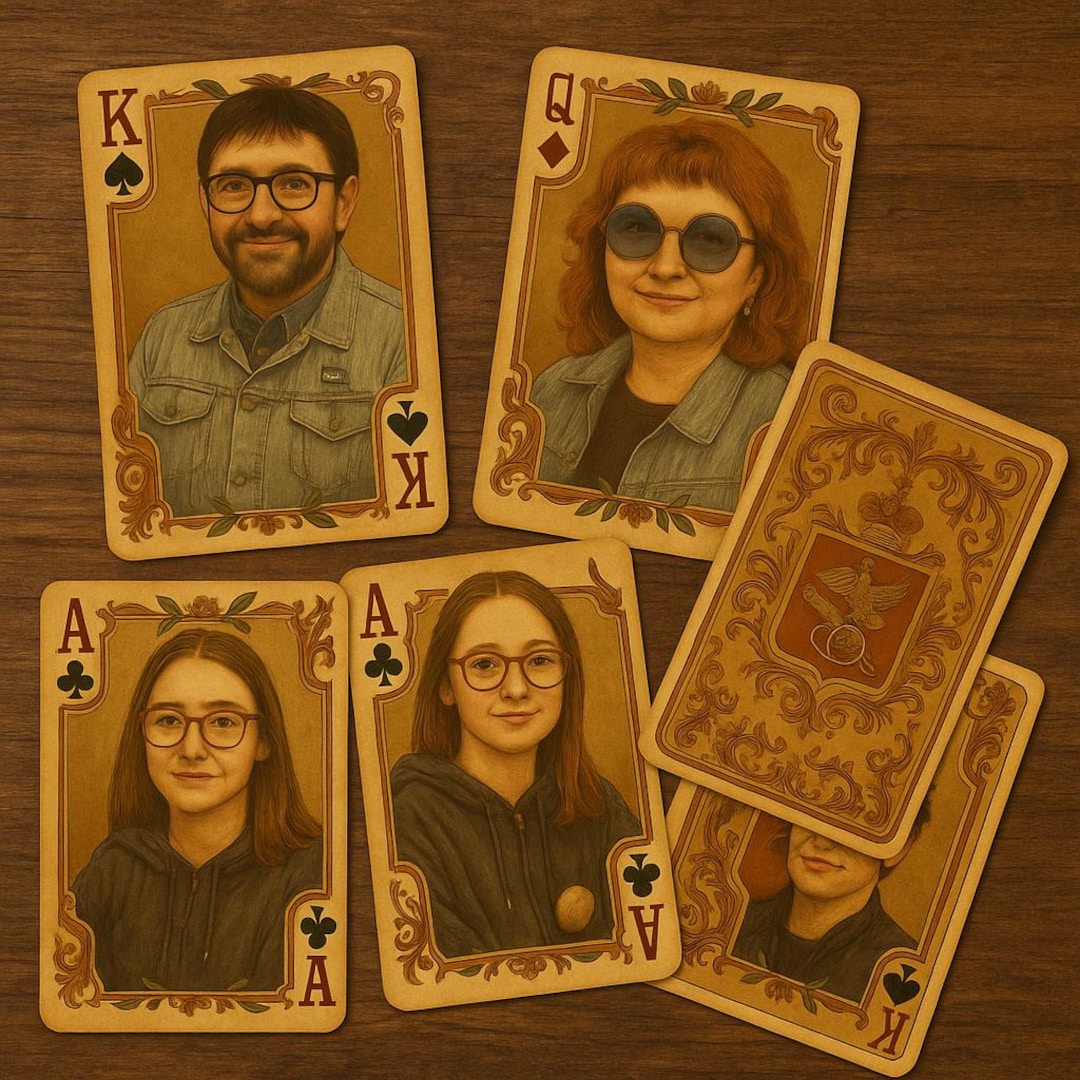 Custom Family Playing Cards – Personalized Portrait Deck With Crest ...