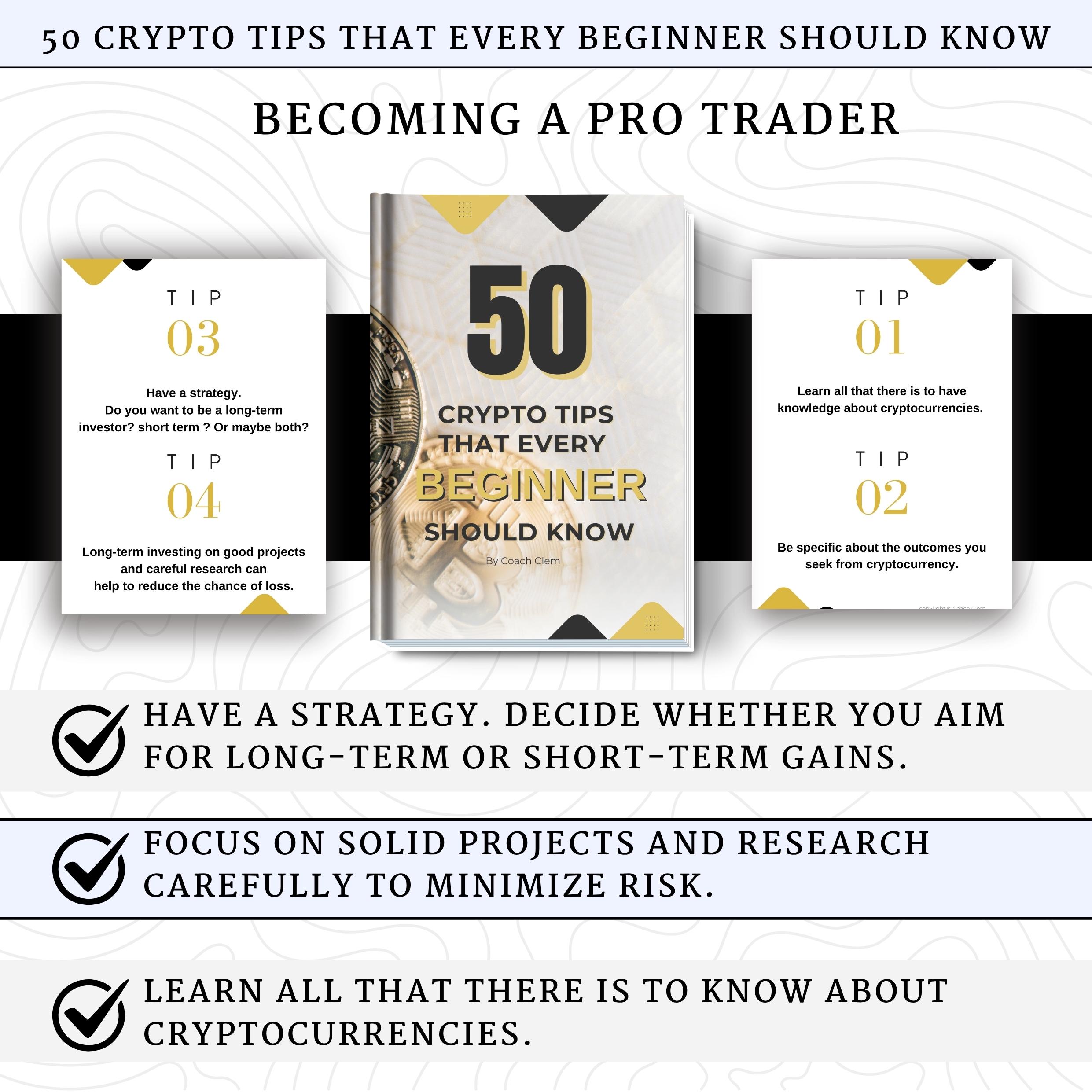 50 Crypto Beginner Tips eBook / Digital Crypto Guide / Cryptocurrency /  Bitcoin Tips for Beginners / Blockchain Study Download / Coach Clem