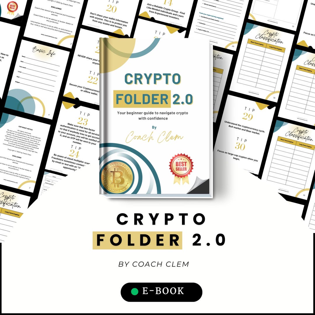 Crypto Folder 2.0 Ebook / Beginner Crypto Guide / Bitcoin Blockchain PDF /  Cryptocurrency Study / Crypto Tips PDF / Coach Clem - Etsy