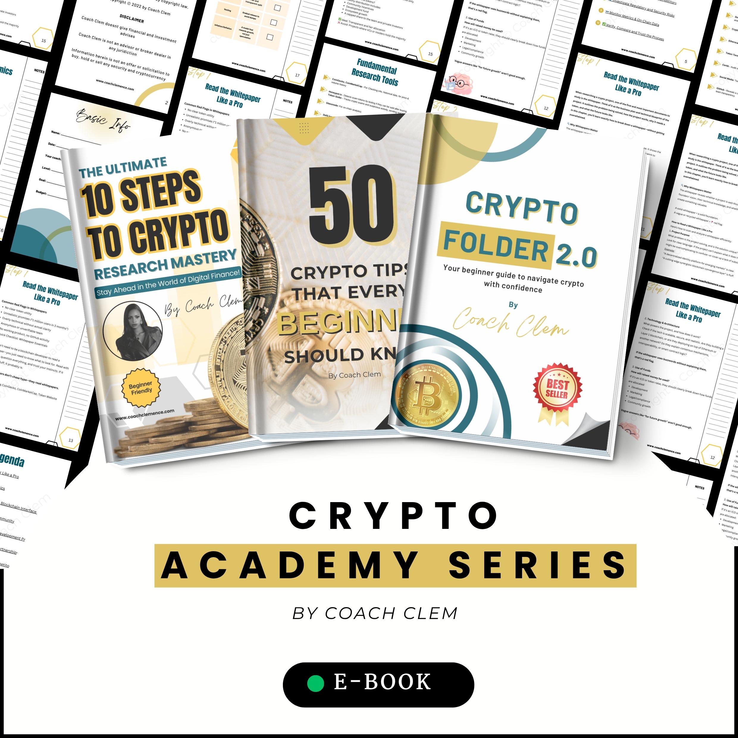 Crypto Academy Series Ebook Bundle / Beginner Crypto Guide PDF / Bitcoin  Blockchain Tips / Crypto Pack / Crypto Starter Kit / Coach Clem - Etsy