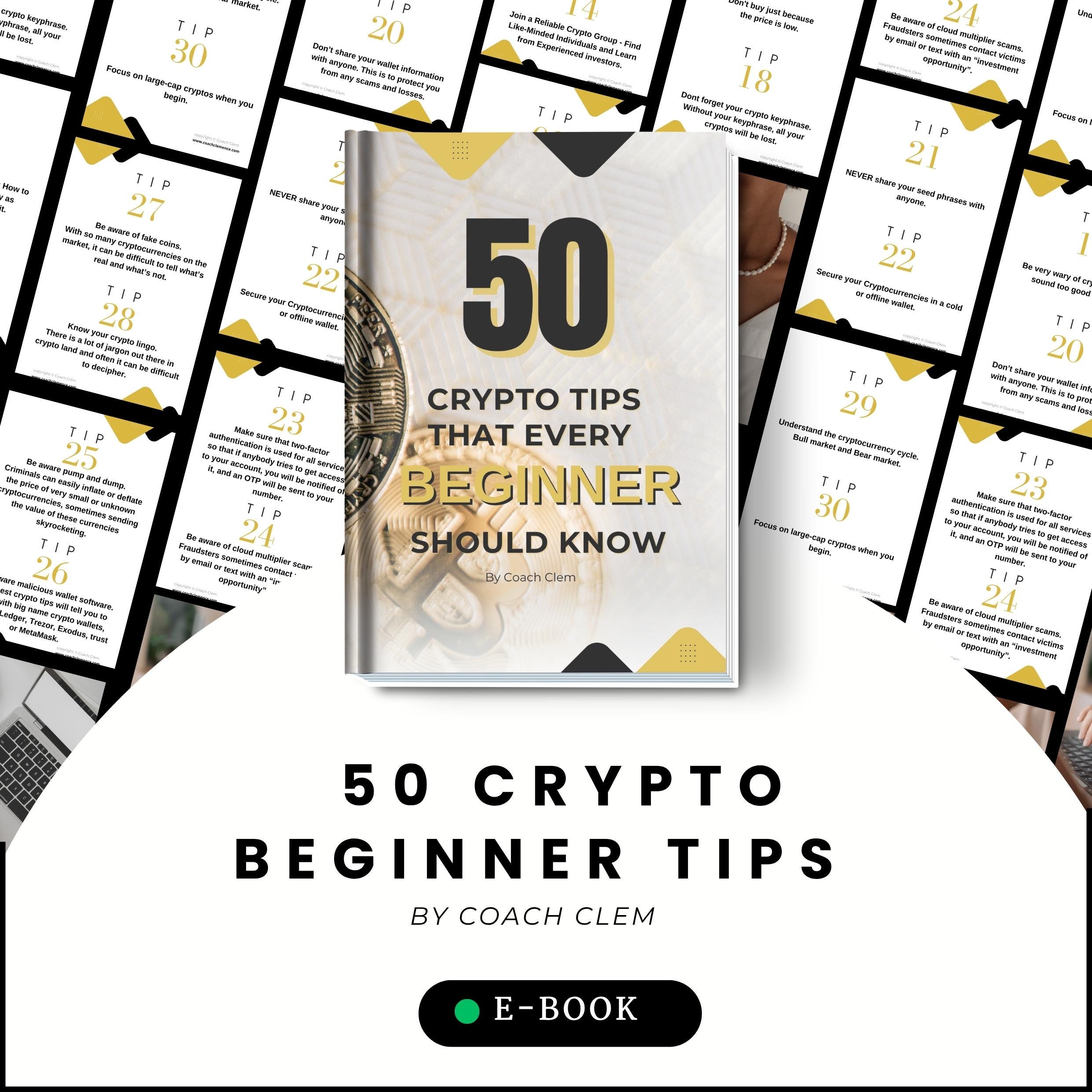 50 Crypto Beginner Tips Ebook / Digital Crypto Guide / Cryptocurrency / Bitcoin  Tips for Beginners / Blockchain Study Download / Coach Clem - Etsy