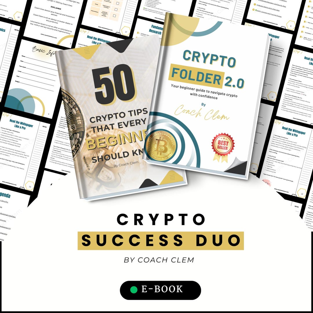 Crypto Success Duo Ebook Bundle / Beginner Crypto Guide PDF / Bitcoin  Blockchain Tips / Crypto Study Pack / Crypto Starter Kit / Coach Clem -  Etsy ...