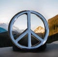 metal Peace Chrome Plated Car, Truck, SUV, Motorcycle, Golf Cart, Scooter, Ornament for Fenders, Trunk, Tailgate, Lockers, Toolbox.