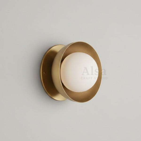 Brass Wall Sconce Light Minimalist Wall Lighting, Bedroom Living Room Hallway Fixture