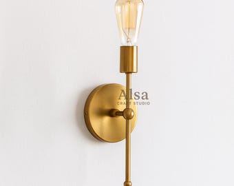 Aplique de pared moderno de latón - Lámpara de pared de metal hecha a mano
