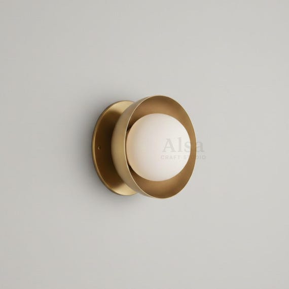 Brass Wall Sconce Light Minimalist Wall Lighting, Bedroom Living Room Hallway Fixture
