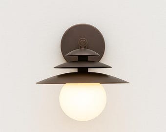 Handmade Brass Wall Sconce: Mid-Century Modern Industrial Lighting Fixture