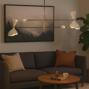 Modern Brass Sputnik Chandelier: Italian Style Ceiling Light, Dimmable