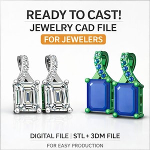 STL +3dm Schmuckdatei | 3DM CAD Anhänger Fertig zum Gießen | Lost Wax Guss-Modell