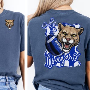 Cougars Football Shirt PNG: Mascot Tee, Game Day Design (Digital Download) image 4