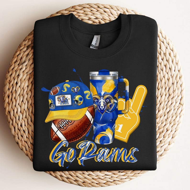 Go Rams Pointing Finger Rams Football Shirt PNG: School Spirit Design (digital Download - Etsy