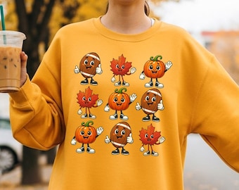 Fall Football PNG,  Autumn PNG Pattern (Digital Download)