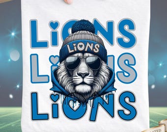 Lions Mascot PNG Football Sports Team Spirit Lion Graphic  Digital Download