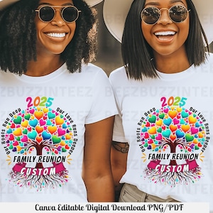 Anpassbares Familientreffen-Shirt, bearbeitbar in Canva, Familienname-Matching-Shirt, personalisierte Familie PNG, Familienliebe-T-Stück, DTF & DTG