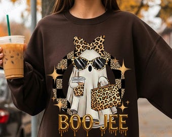 BooJee Ghost PNG: Leopard Print Shirt Design Digital Download