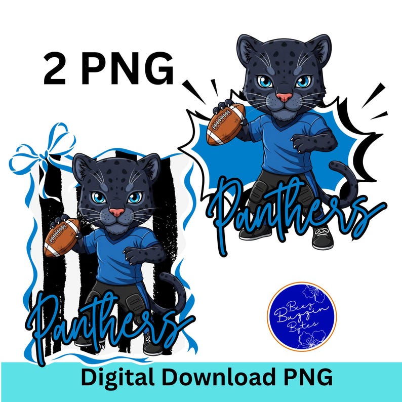 Panthers Mascot PNG Bundle: Kids Football Designs (digital Download - Etsy