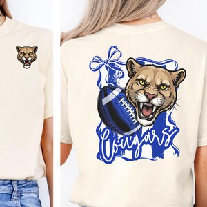 Cougars Football Shirt PNG: Mascot Tee, Game Day Design (Digital Download) image 5