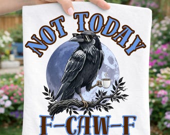 Lustiger Kaffee Rabe PNG, Gothic Krähe, Dark Humor Design (Digitaler Download)