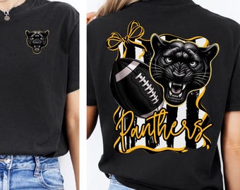 Imagem PNG do mascote dos Panthers Football: Preto e Dourado (Download Digital)