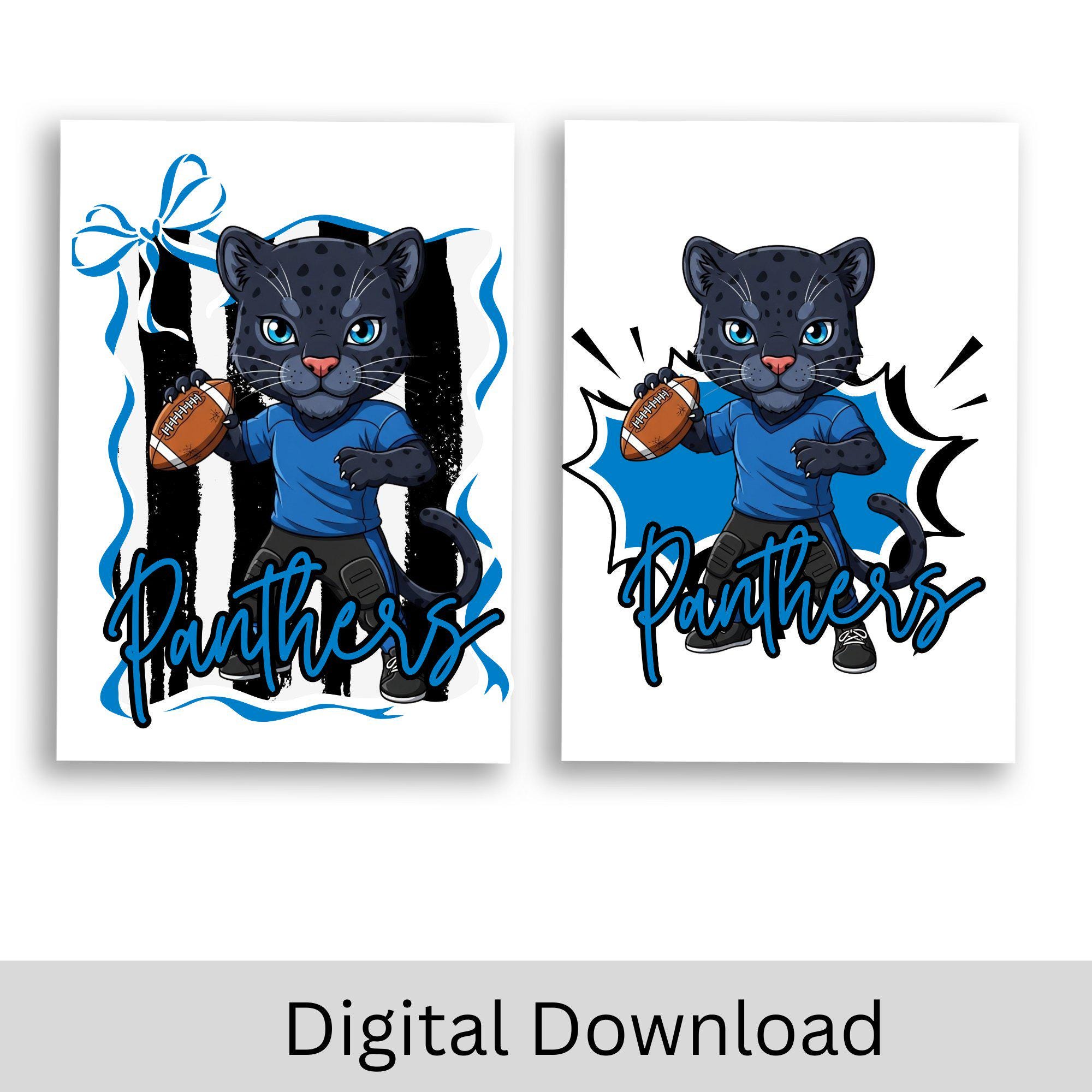 Panthers Mascot PNG Bundle: Kids Football Designs (digital Download - Etsy
