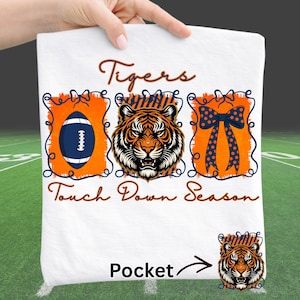 Tijgers voetbalshirt, marineblauw, oranje, schoolgeest, png-bestand voor digitale download